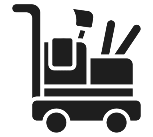 Forklift icon on a black background.