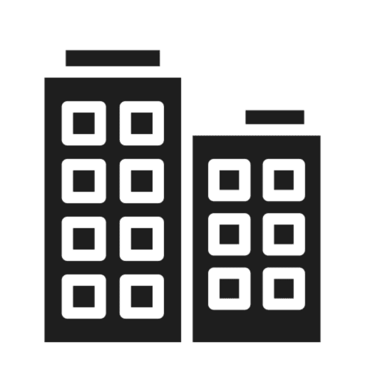 Icon of two tall buildings.